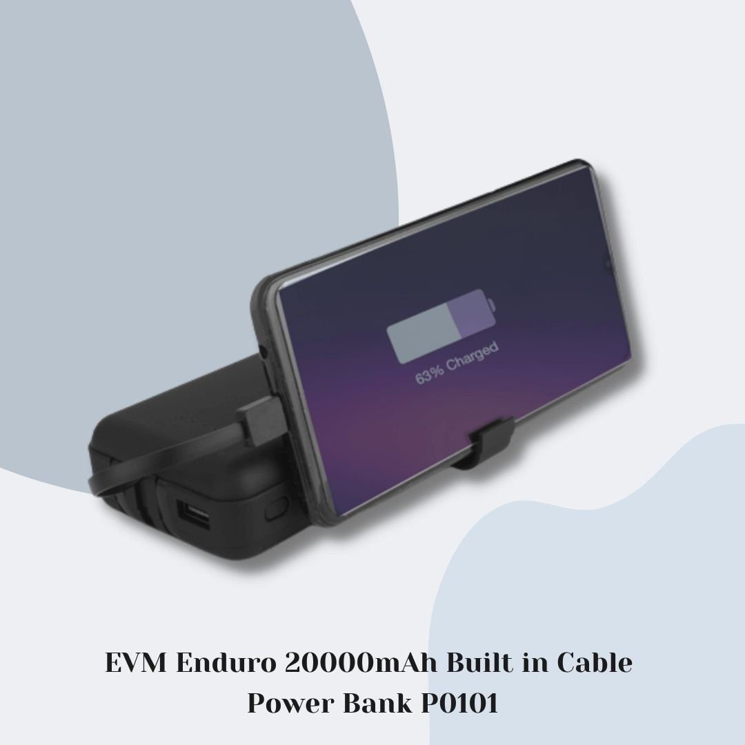 EVM 20000mAh Built in Cable Power Bank